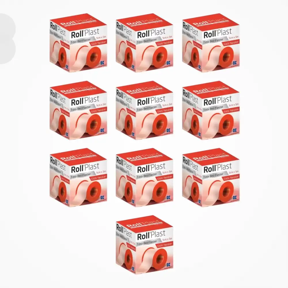 Roll Plast Tıbbi Bez Flaster (Çinko Oksitli Kauçuk Yapışkanlı) 5cm x 5m - 10 Adet