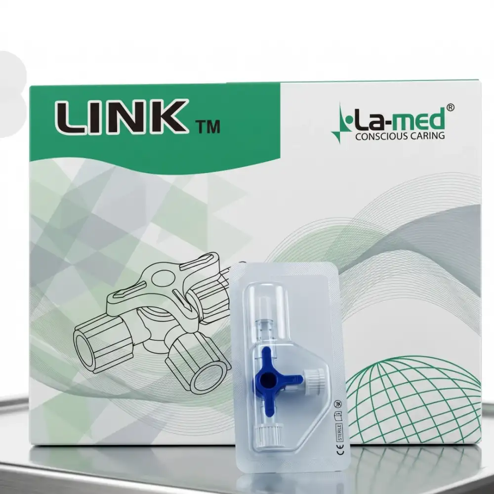 Link Üç Yollu Musluk Mavi 50li Kutu