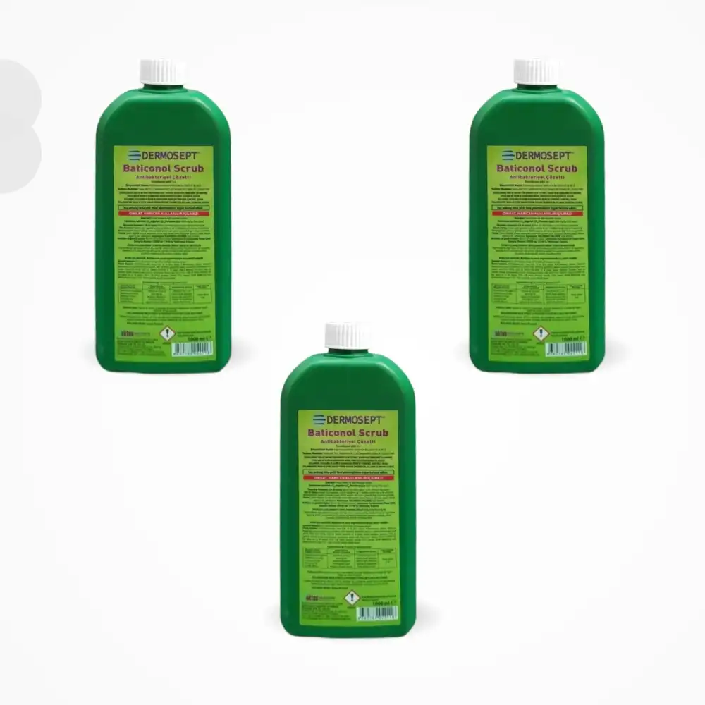 Dermosept Batikonlu Sıvı Sabun (Poviodine %7,5 Scrub) 1 Litre - 3 Adet