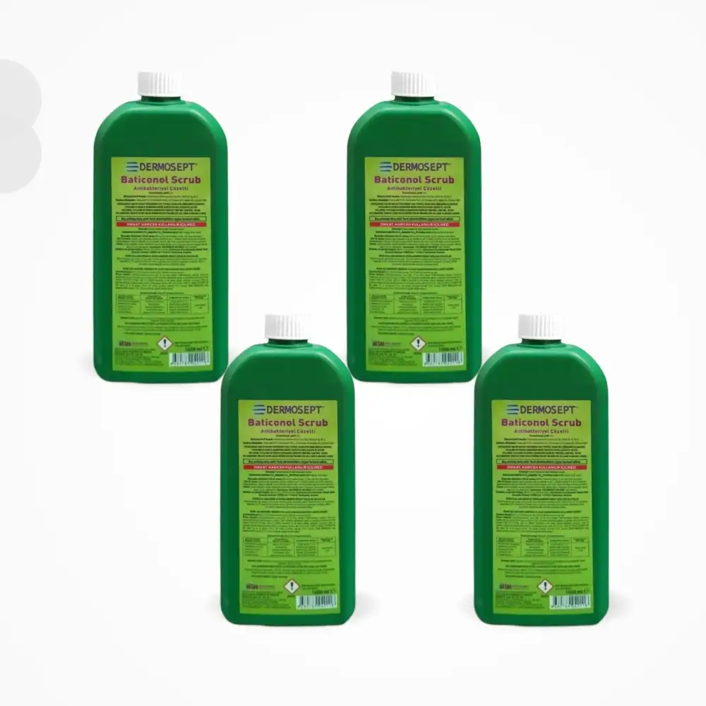Dermosept Batikonlu Sıvı Sabun (Poviodine %7,5 Scrub) 1 Litre - 4 Adet