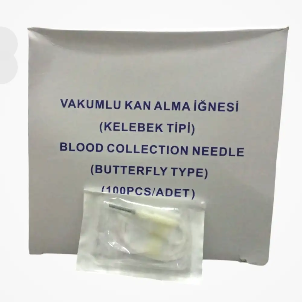 Ayset Kelebek Seti Vakumlu Sarı (Kan Alma Seti) - 50 Adet