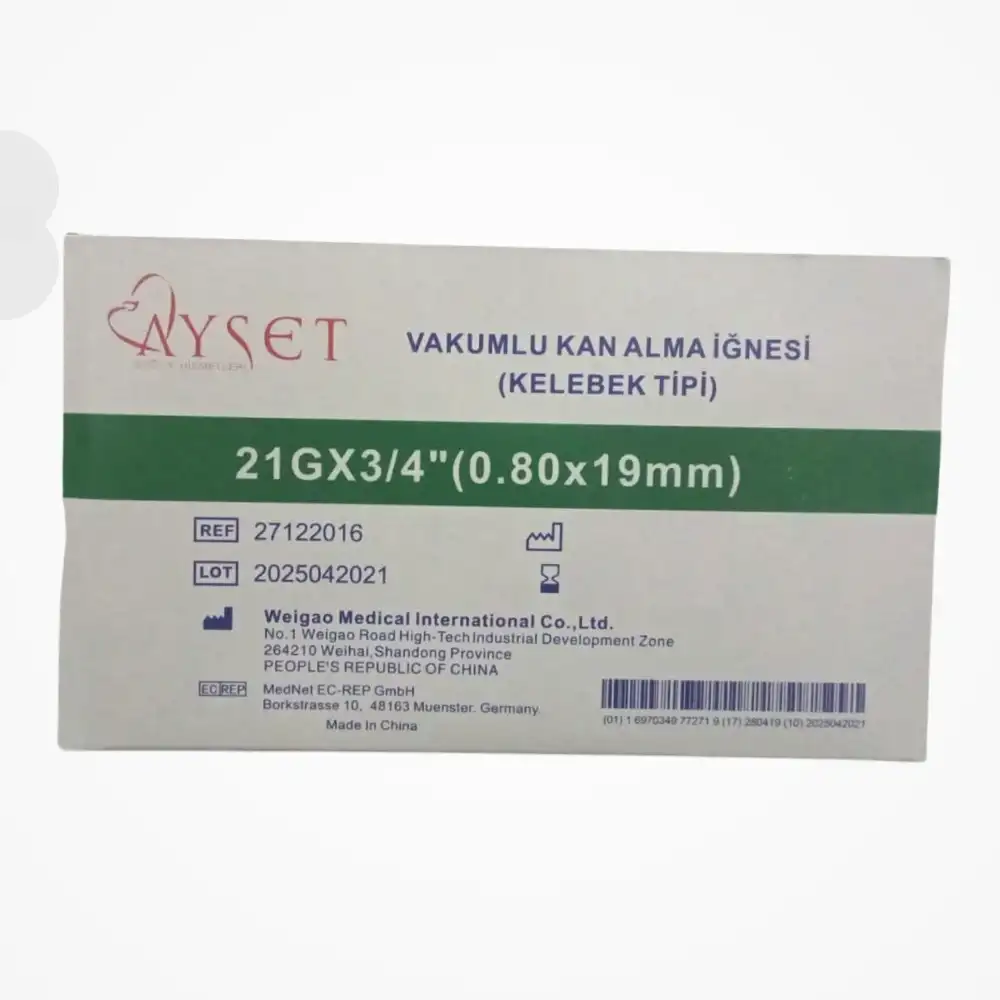 Ayset Kelebek Seti Vakumlu Yeşil (Kan Alma Seti) - 50 Adet