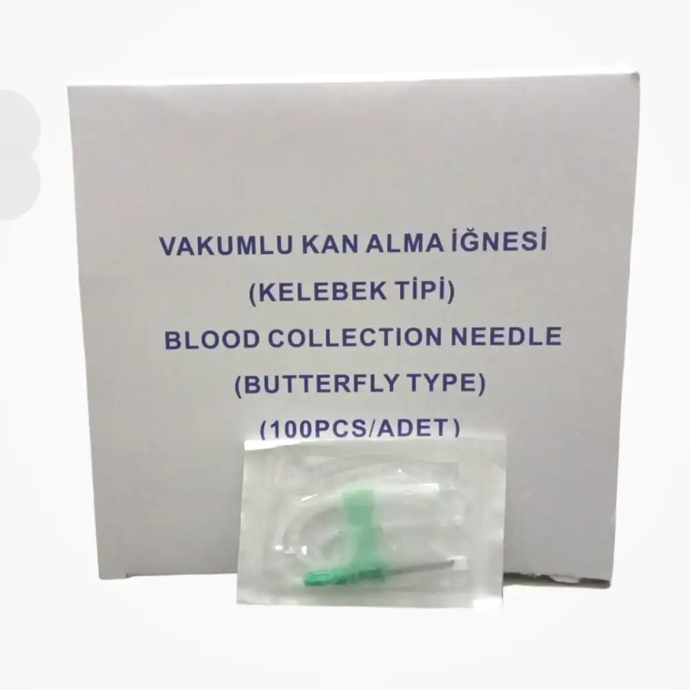 Ayset Kelebek Seti Vakumlu Yeşil (Kan Alma Seti) - 50 Adet
