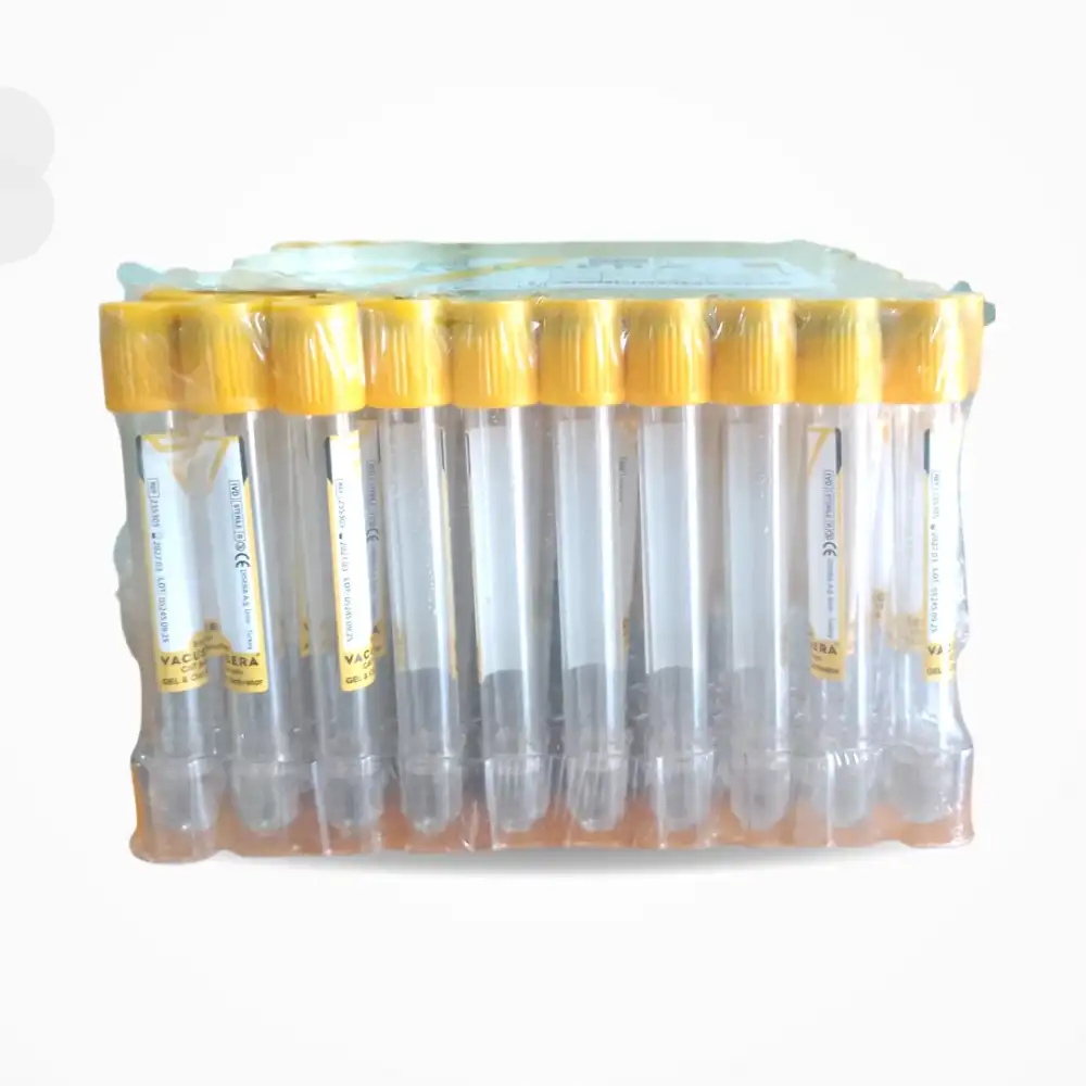 Vacusera Vakumlu Jelli Boş Tüp 5 ML (Sarı Kapak) 100lü Paket
