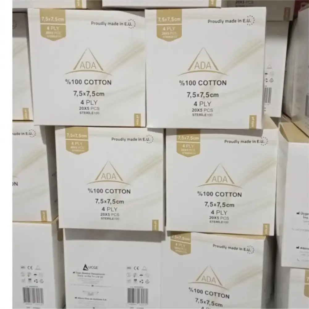 Ada Steril Gaz Kompres 4 Kat 7,5cm x 7,5cm (5li Zarf) - 100lü Kutu