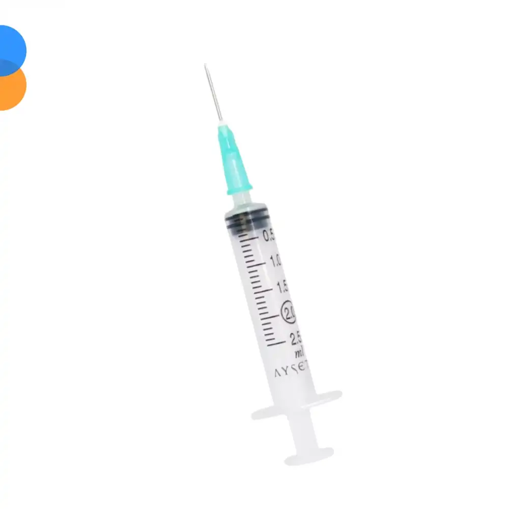 Ayset 2CC 3 Parça (Contalı) Kısa (21Gx16mm) Yeşil Uçlu Enjektör 300lü Paket