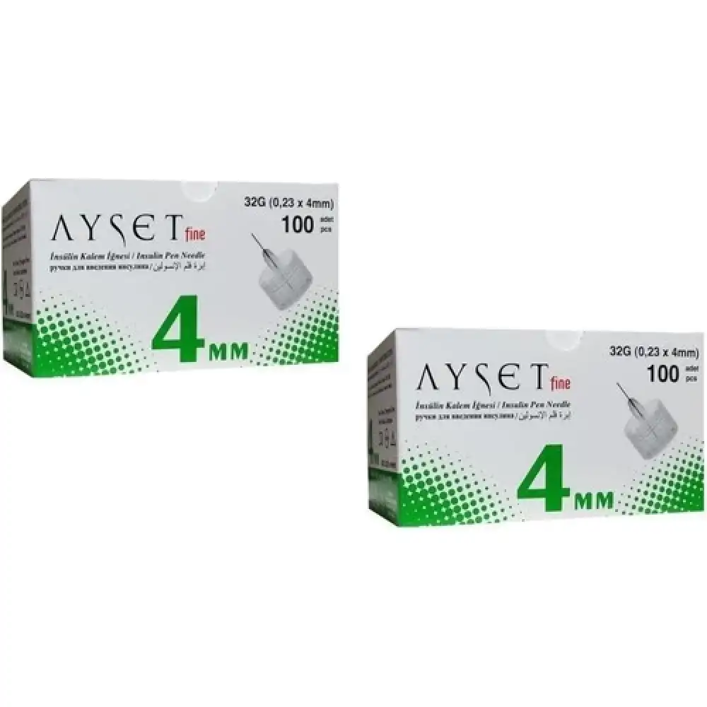 Ayset Fine 32G (0,23 x 4mm) Insülin Kalem Iğnesi 100 Adet - 1 Kutu