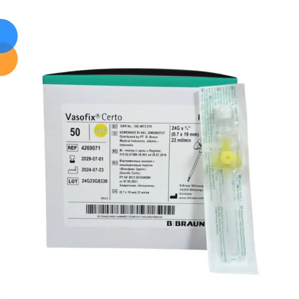 B Braun Vasofix Branül (Intraket) Sarı (24G) 50li Kutu