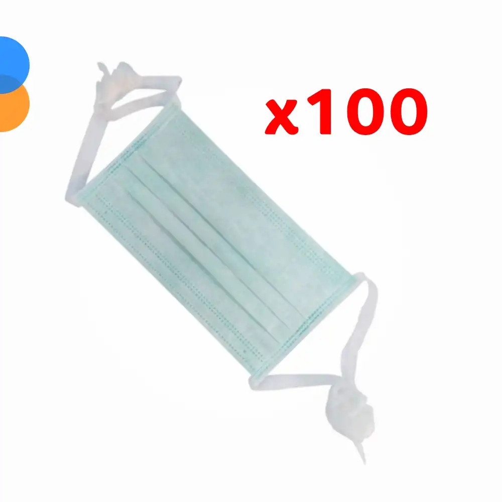Bağcıklı 3 Katlı Cerrahi Maske 100lü - 1 Kutu