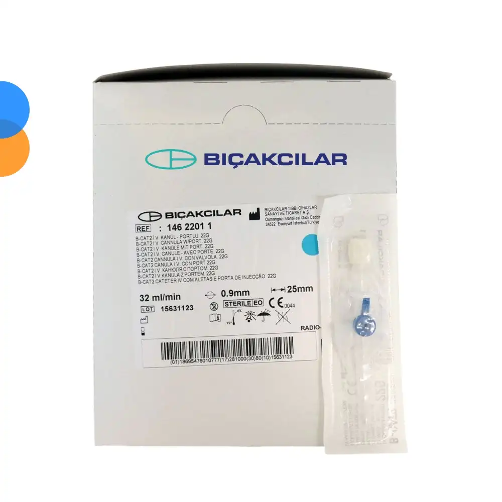 Bıçakcılar Branül (İntraket) 22G Mavi 80li Kutu