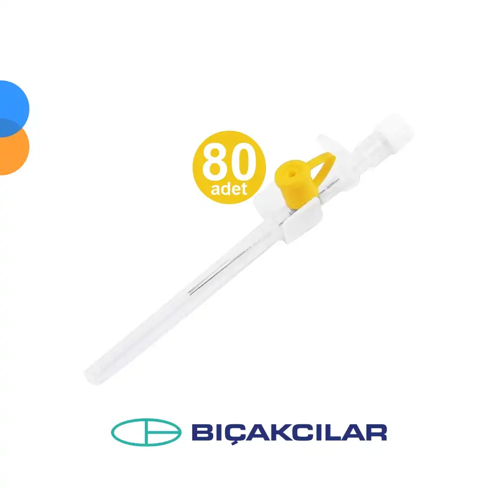 Bıçakcılar Branül (İntraket) Sarı (24G) 80li Kutu