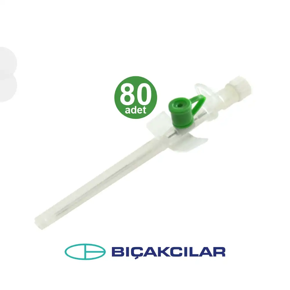 Bıçakcılar Branül (İntraket) Yeşil (18G) 80li Kutu