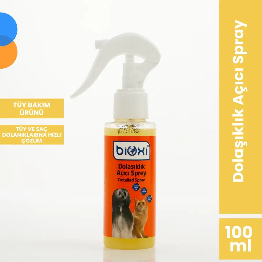 Bioxi Dolaşıklık Açıcı Sprey 100 ML | Kedi ve Köpek Tüy Bakım Ürünü