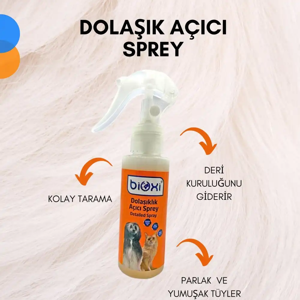 Bioxi Dolaşıklık Açıcı Sprey 100 ML | Kedi ve Köpek Tüy Bakım Ürünü