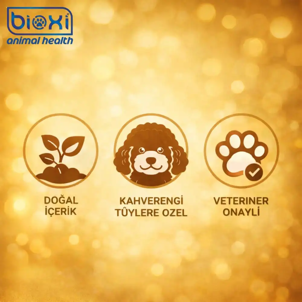Bioxi Gold & Brown Pure Shampoo (Kedi & Köpek Kahverengi Tüyler İçin Şampuan) 200 ml