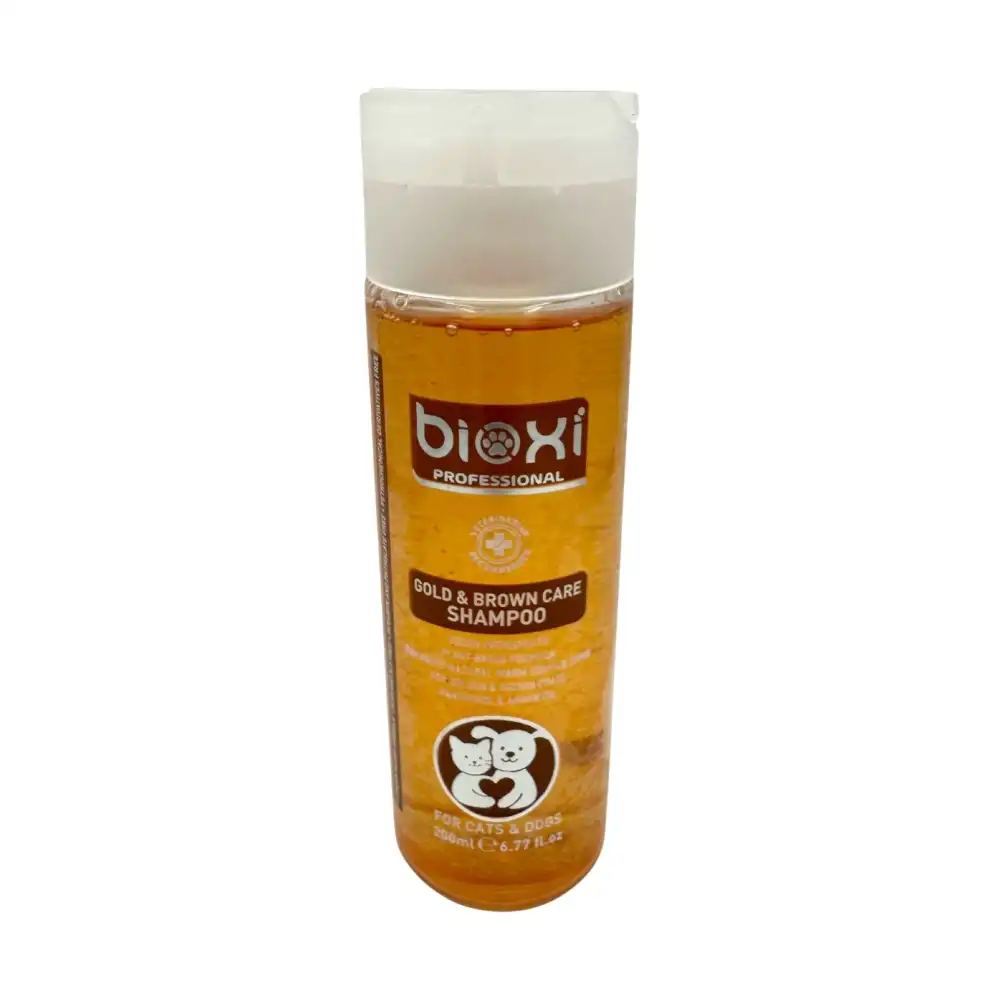 Bioxi Gold & Brown Pure Shampoo (Kedi & Köpek Kahverengi Tüyler İçin Şampuan) 200 ml