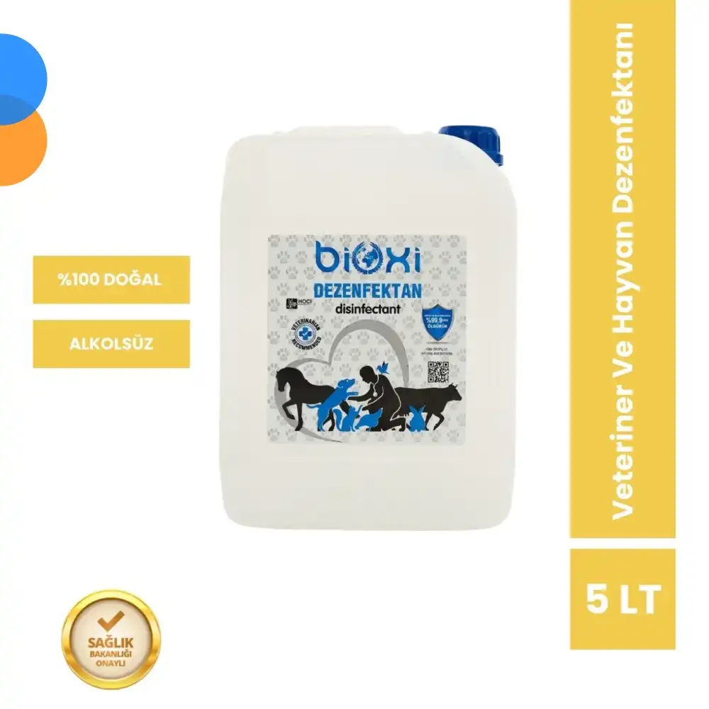 Bioxi Veteriner ve Hayvan Dezenfektanı 5 LT | Etkili Hipokloröz Asit (HOCl) Bazlı Çözüm