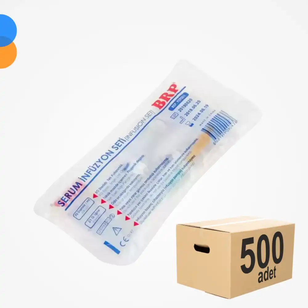 BRP İnfüzyon Seti (Serum Seti) Kilitli Yeşil Uçlu 500lü Koli
