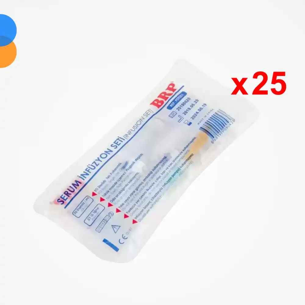 BRP Serum Seti (İnfüzyon Seti) Kilitli (Luer Lock) Yeşil Uçlu 25li Paket