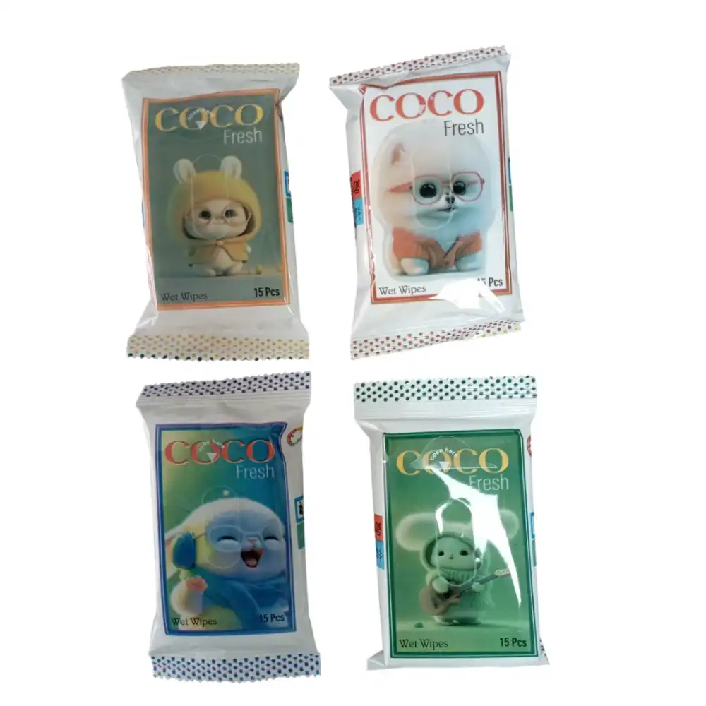 Coco Fresh Cep Islak Mendil (15li Paket) 36lı Kutu - Sevimli Hayvanlar