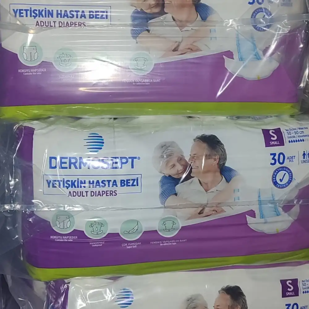 Dermosept Yetişkin Bel Bantlı Hasta Bezi (S) Small | 120 Adet (30lu 4 Paket)
