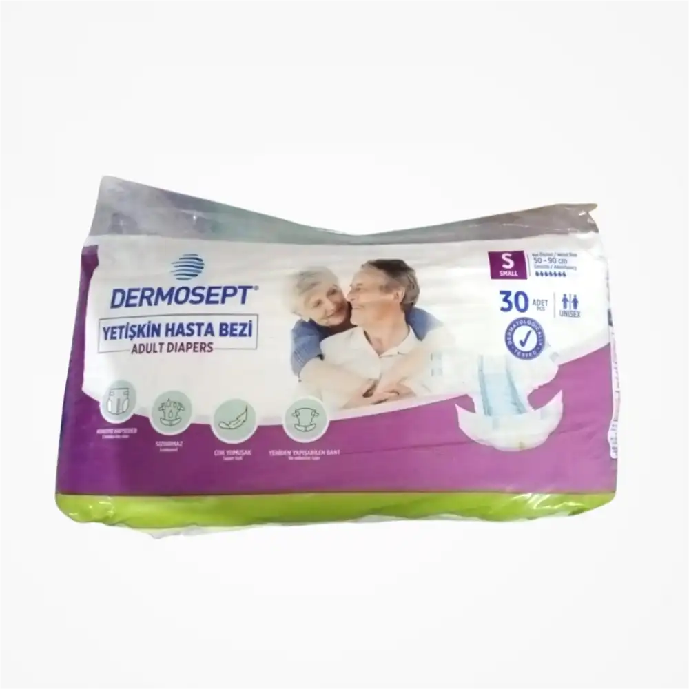 Dermosept Yetişkin Bel Bantlı Hasta Bezi (S) Small | 120 Adet (30lu 4 Paket)