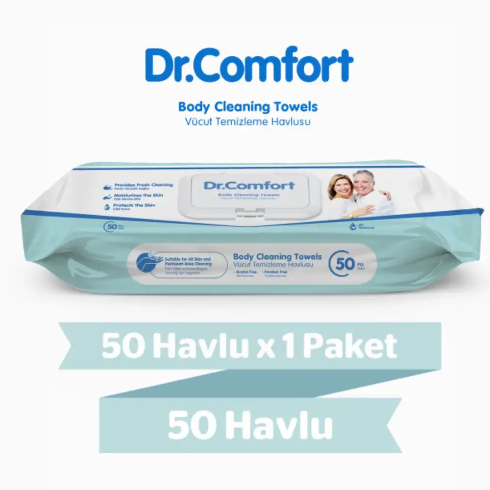 Dr Comfort Vucüt Temizleme Havlusu 50li x 12 Paket