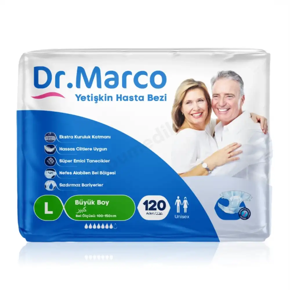 Dr.Marco Yetişkin Hasta Bezi Large (L) | 120 Adet