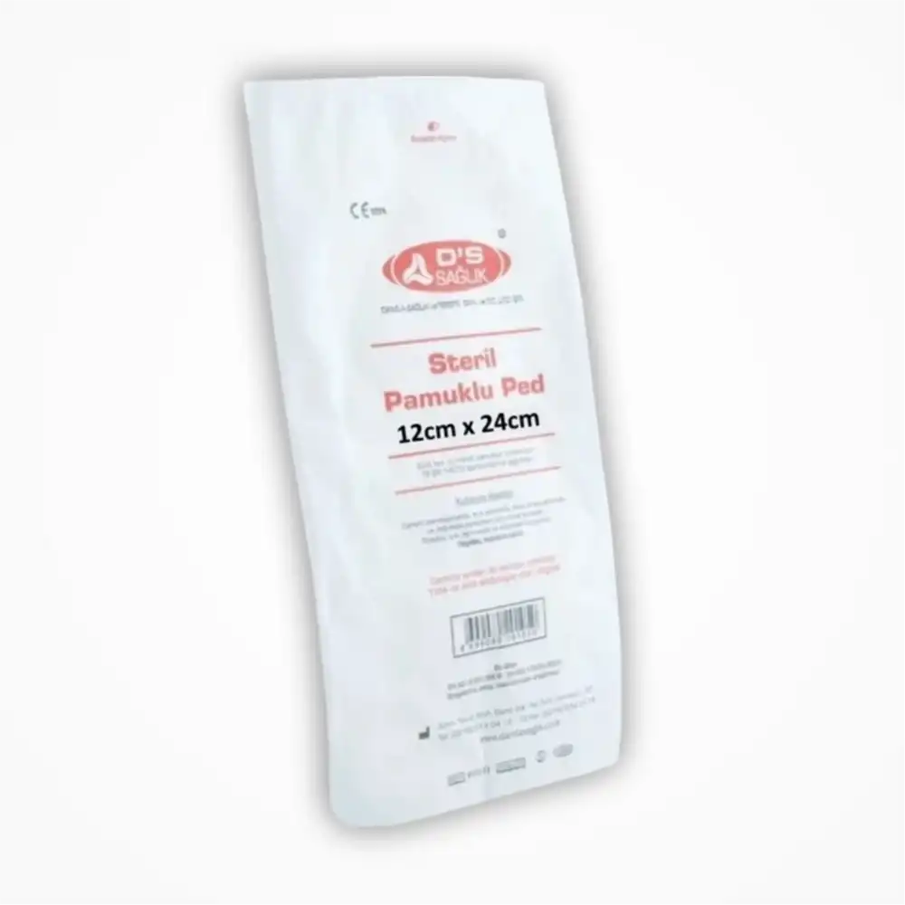 DS Damla Sağlık Steril Pamuklu Ped 12cm x 24cm - 1 Adet
