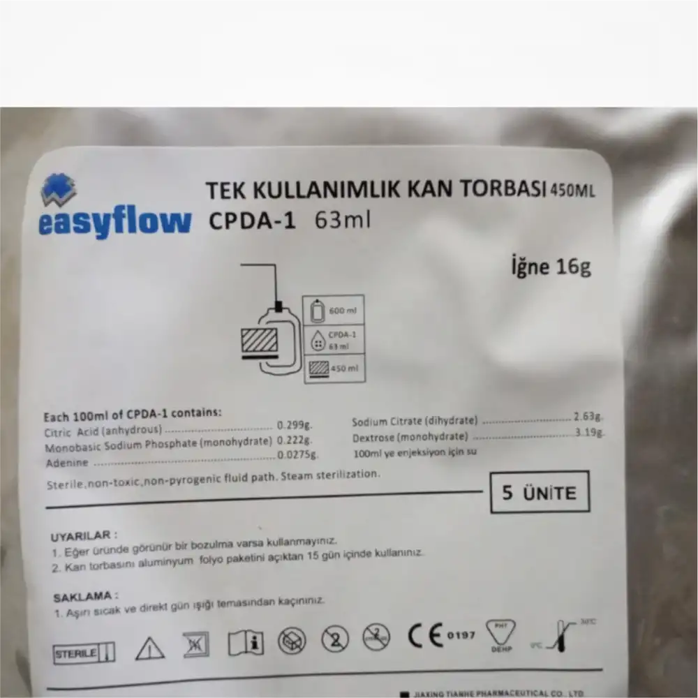 Easyflow Kan Torbası Tekli Çıkış 5li Paket