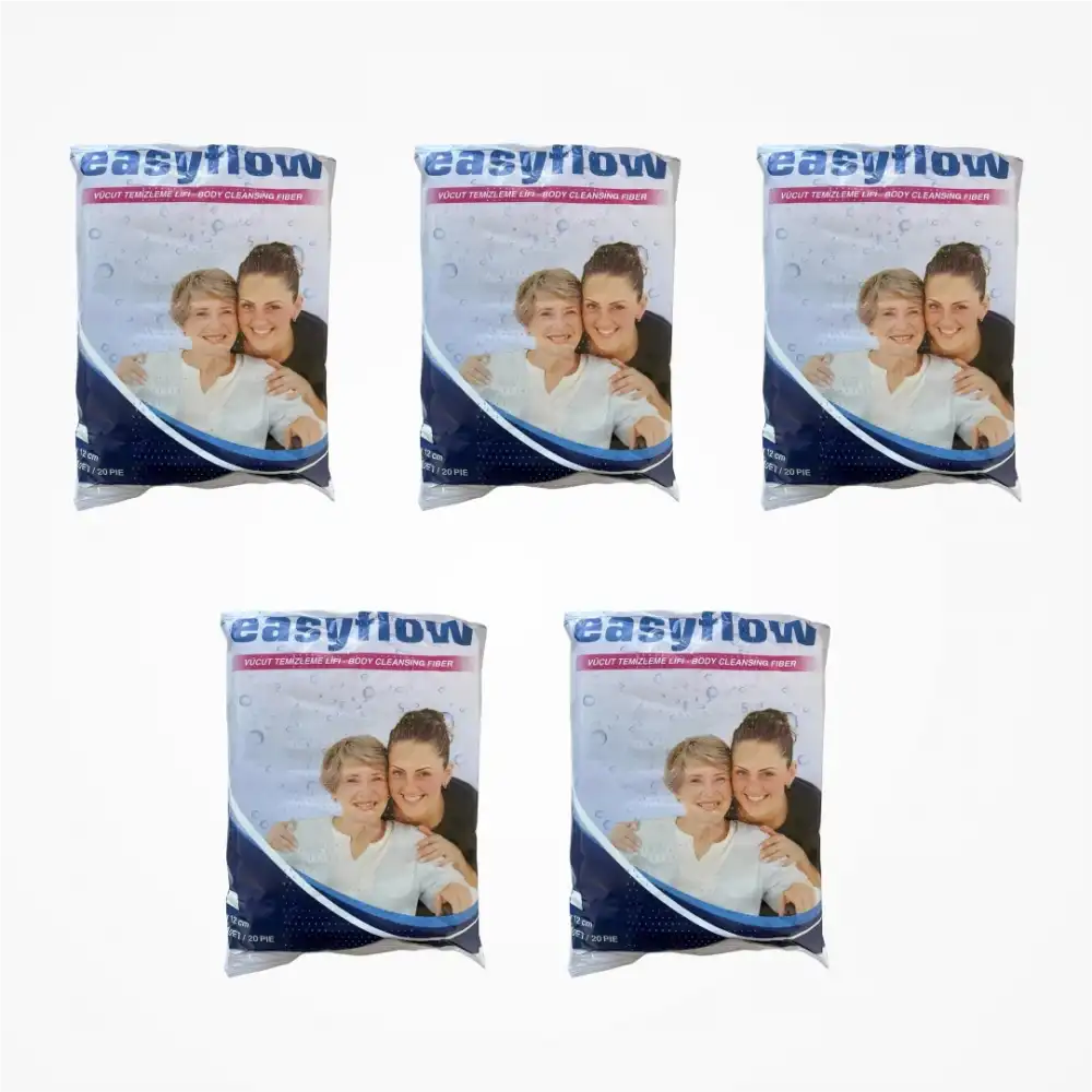 Easyflow Vücut Yıkama Temizleme Lifi 20li Paket (Tek Kullanımlık) x 5 Paket