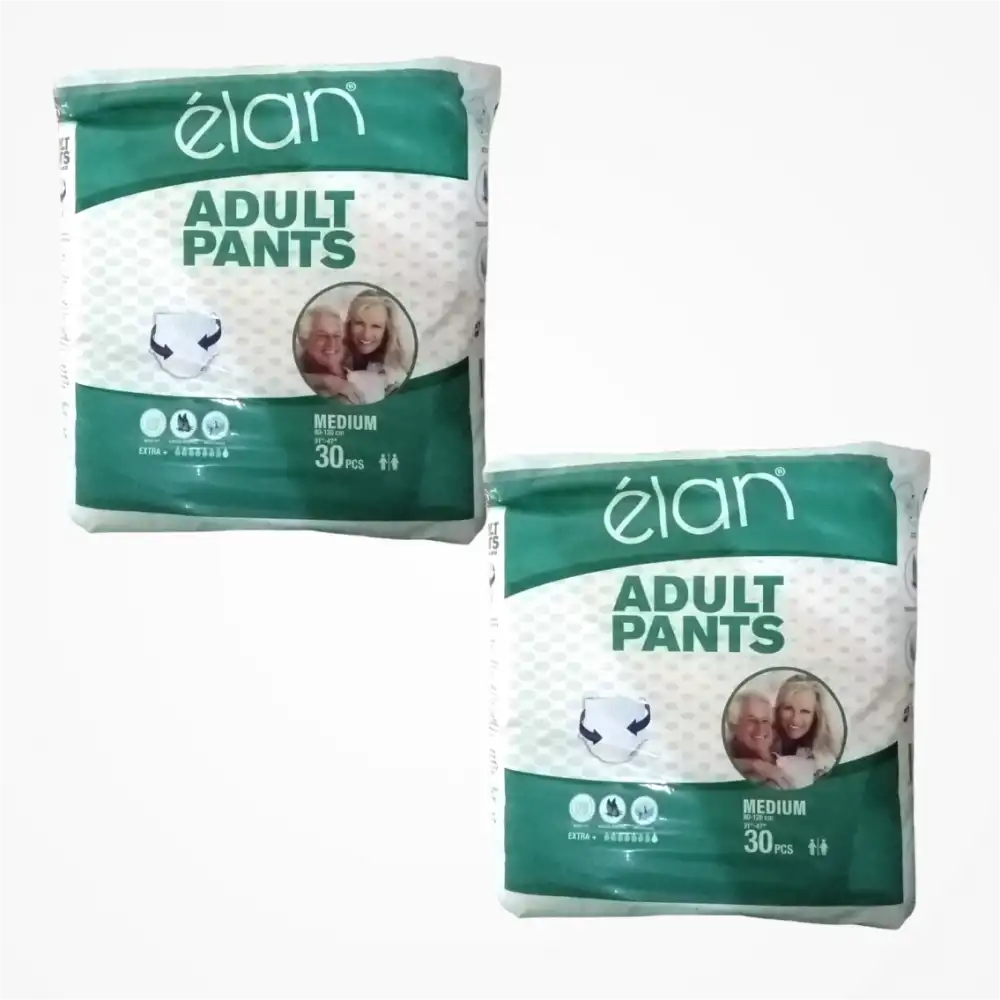 Elan Yetişkin Hasta Bezi Külotlu (M) Medium - 2 x 30lu Paket (60 Adet)