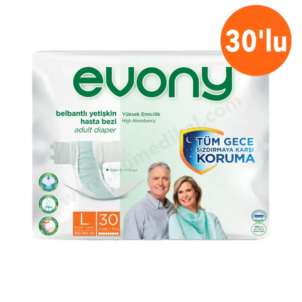 Evony Hasta Bezi Belbantlı Large (L) 30lu