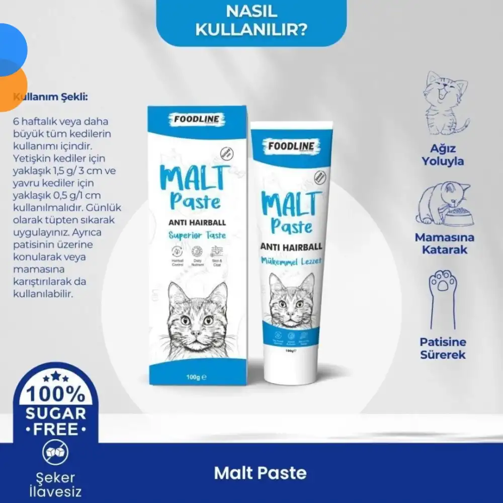 Foodline Anti-Hairball Malt Macun 100gr | Tüy Yumağı Önleyici