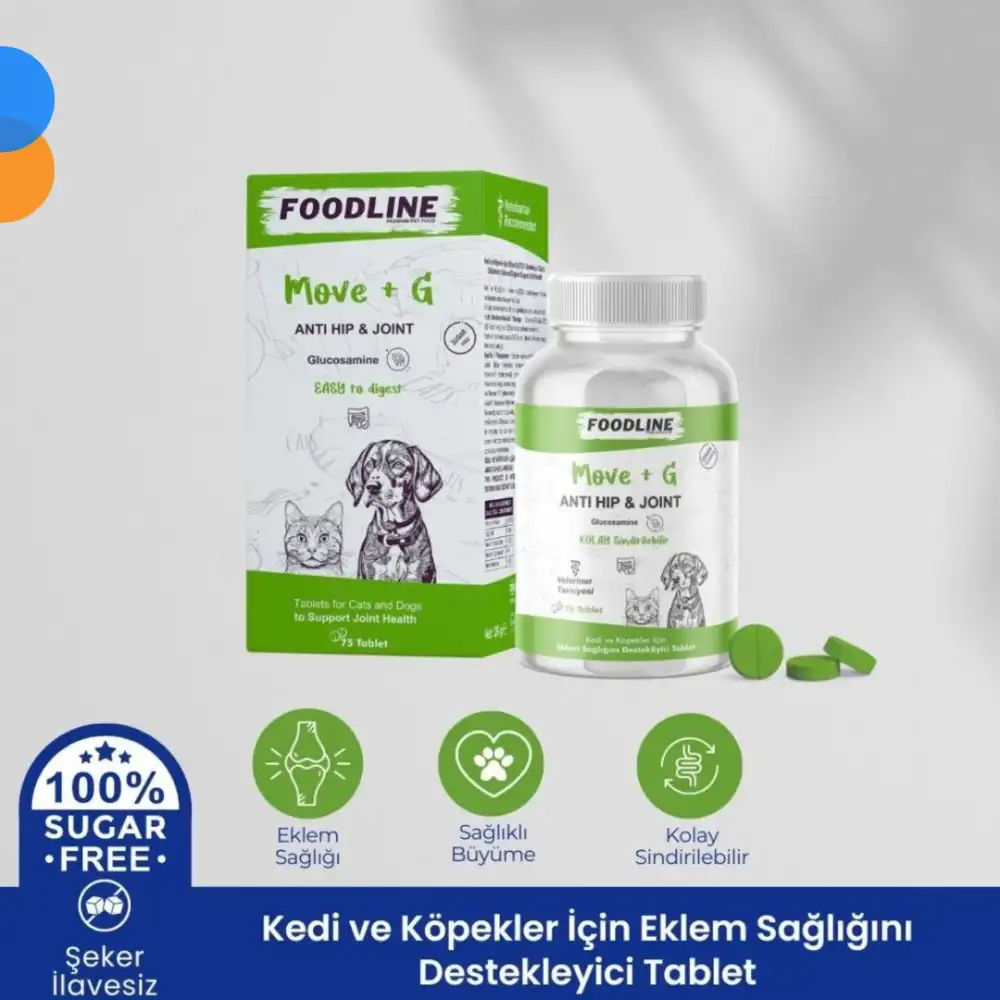 Foodline Hip&Joint Glucosamine 75 Tablet | Kedi ve Köpekler için Eklem Sağlığını Destekleyici