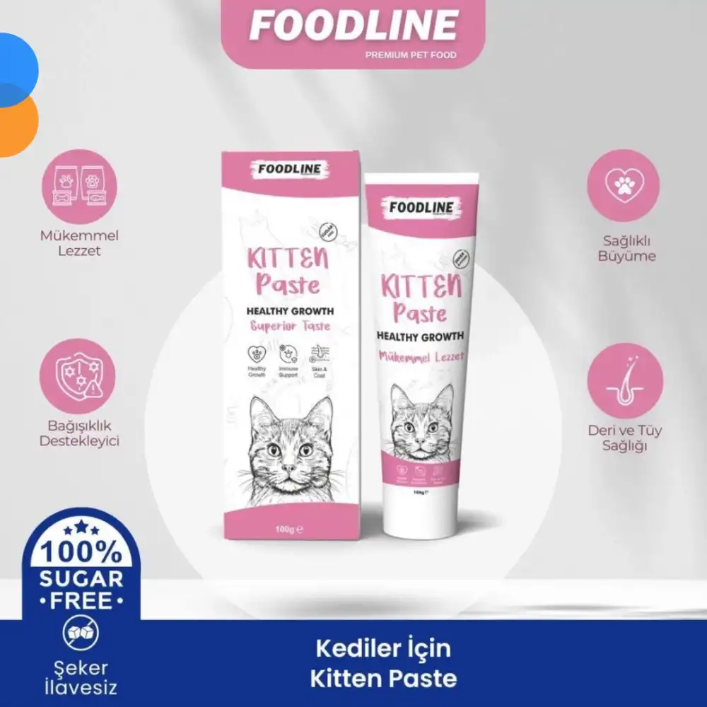 Foodline Kitten Malt Macun 100gr | Yavru ve Anne Kediler İçin Bağışıklık Sistemi Destekleyici
