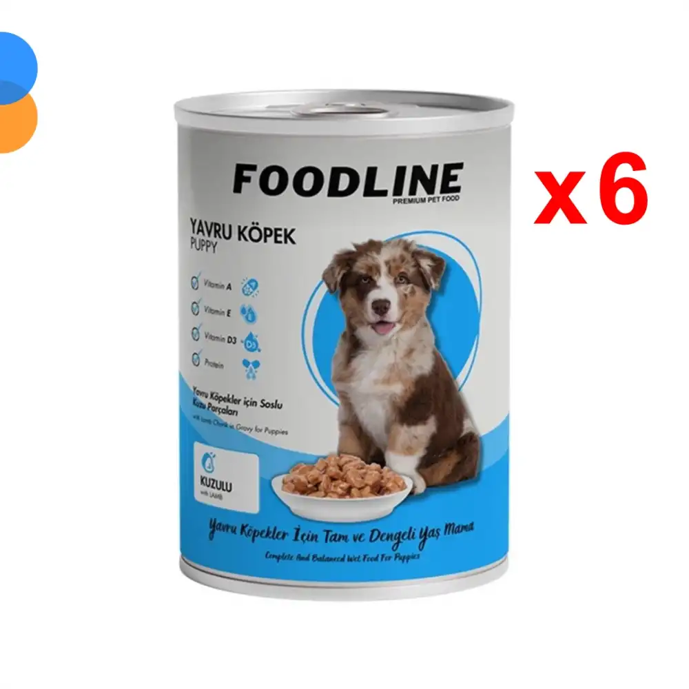 Foodline Kuzu Etli Yavru Köpek Konservesi 400 Gr x 6 Adet