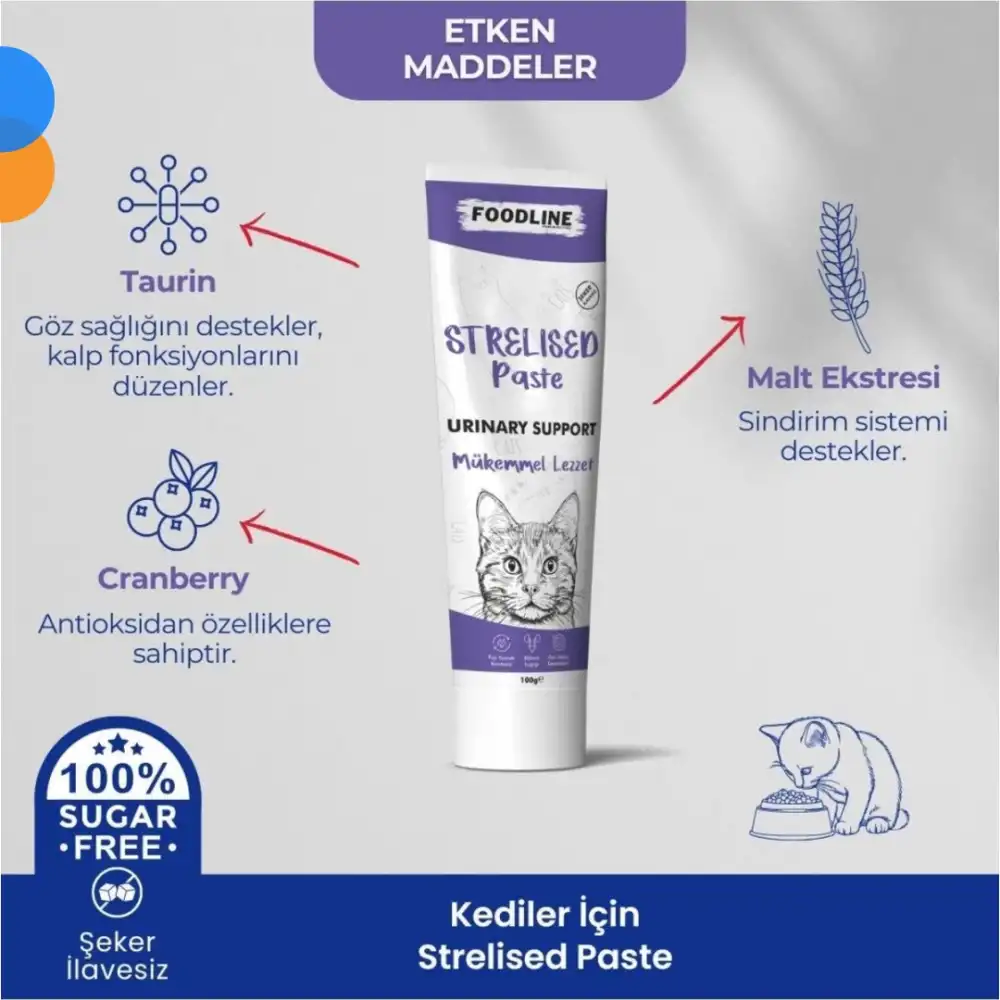 Foodline Sterilised Malt Macun 100gr | Kısır Kediler İçin Tüy Yumağı Önleyici