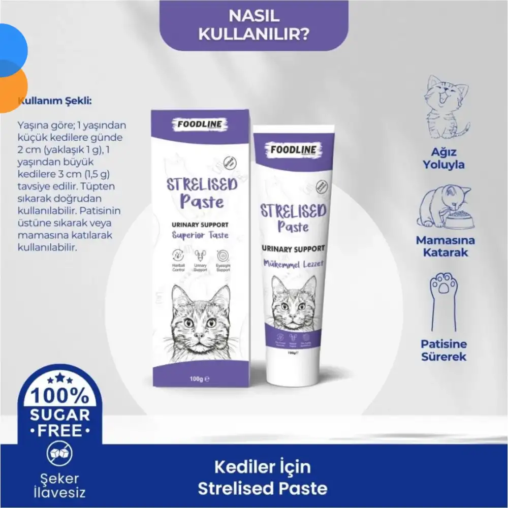 Foodline Sterilised Malt Macun 100gr | Kısır Kediler İçin Tüy Yumağı Önleyici