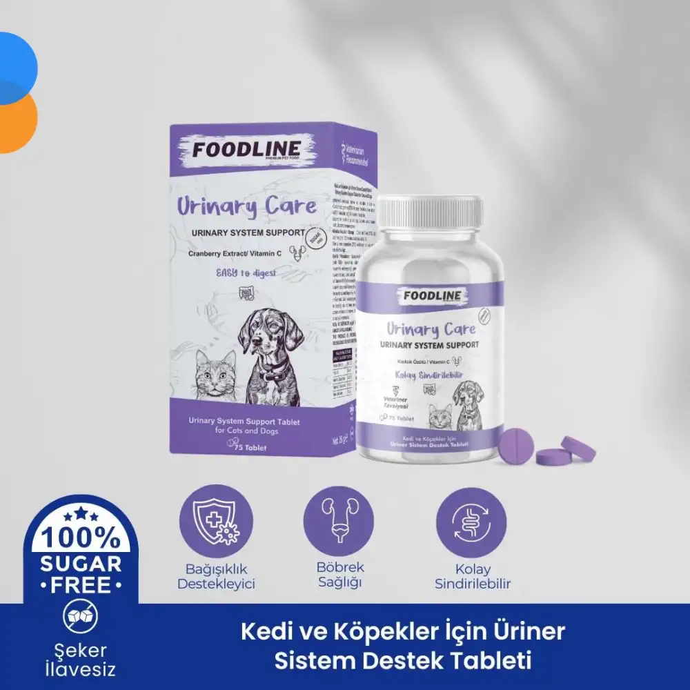 Foodline Urinary Care 75 Tablet | Kedi ve Köpekler için İdrar Sağlığını Destekleyici
