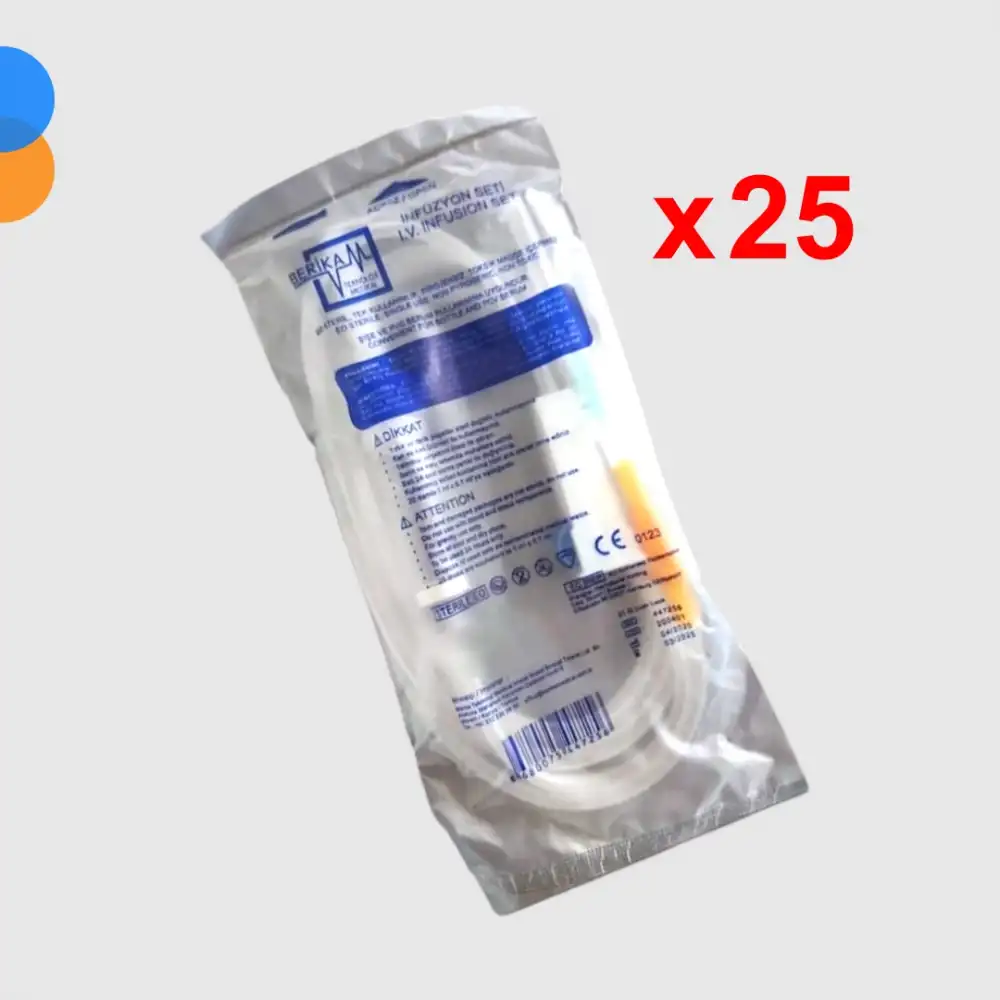 Galena İnfüzyon Seti (Serum Seti) Kilitli Yeşil Uçlu 25li Paket