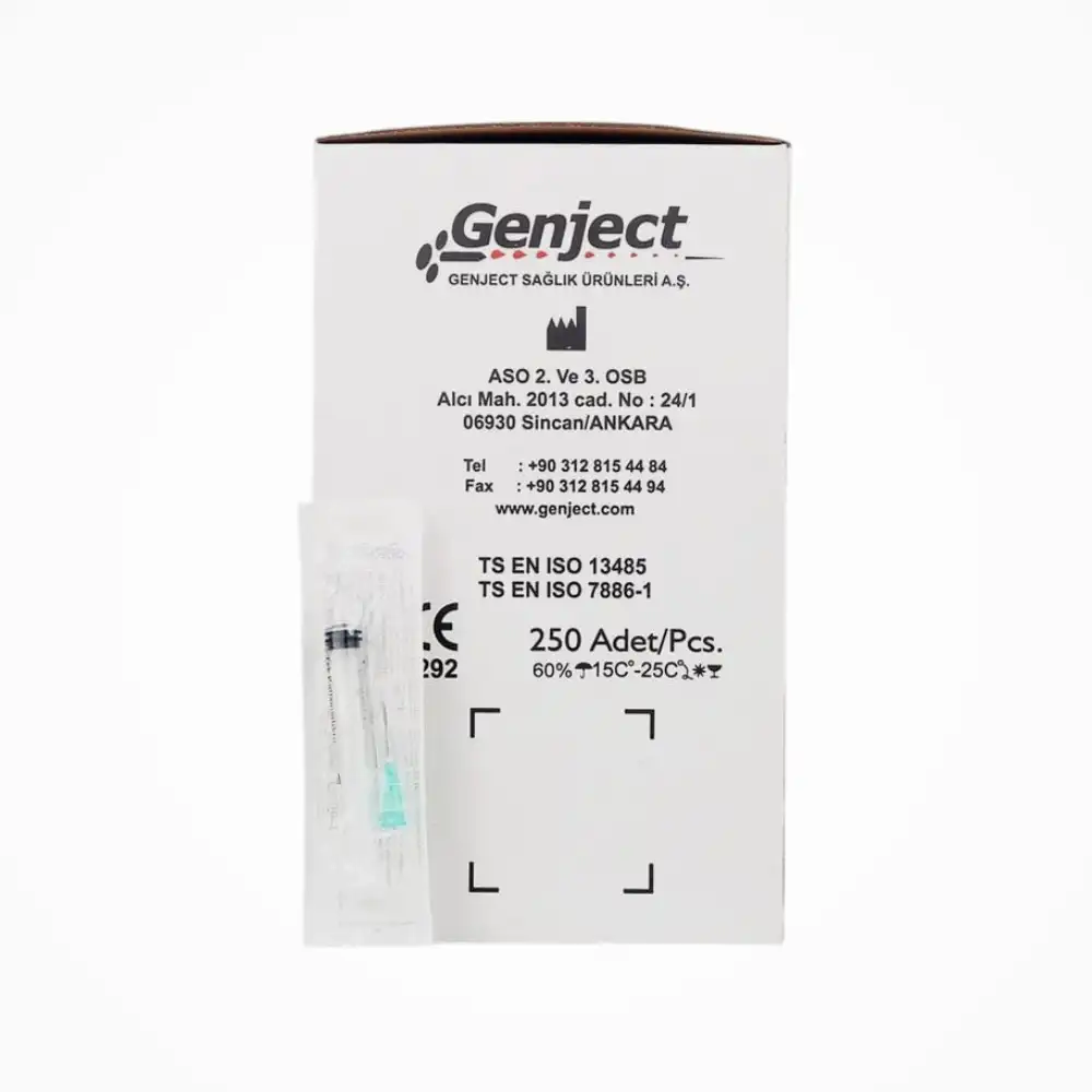 Genject 2,5 ML Enjektör KISA Uçlu (21G/16mm) 250li Kutu