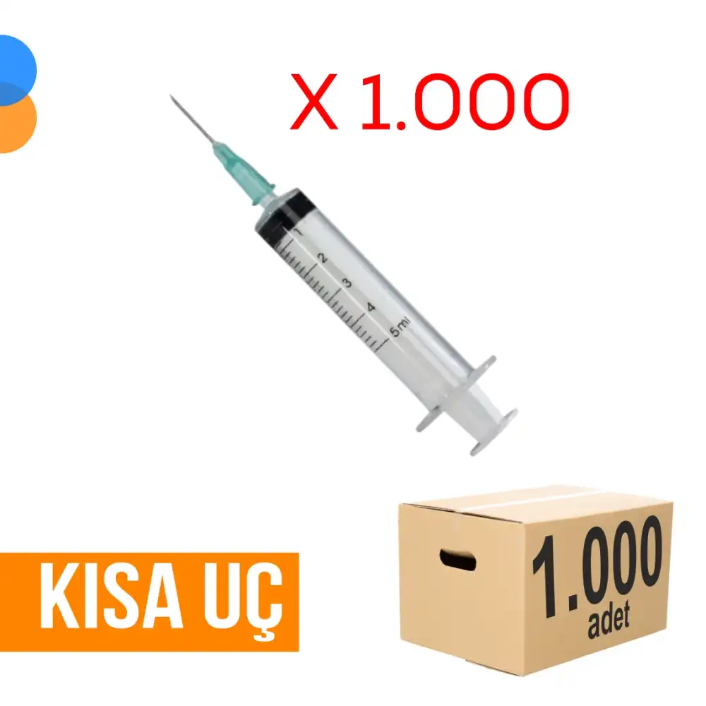 Genject 5cc Enjektör 3P (21G/16mm) Kısa Uç Yeşil 1000li Koli