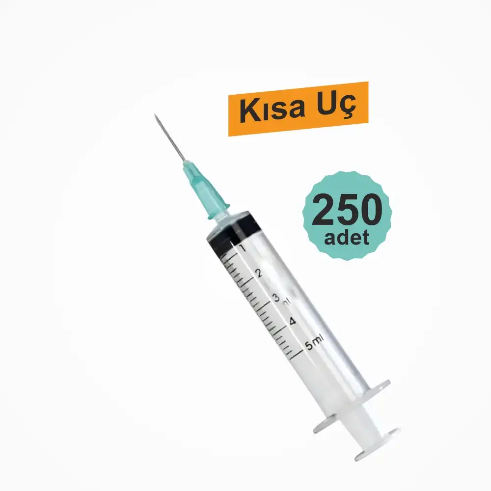 Genject 5cc Enjektör 3P (21G/16mm) Kısa Uç Yeşil 250li Kutu