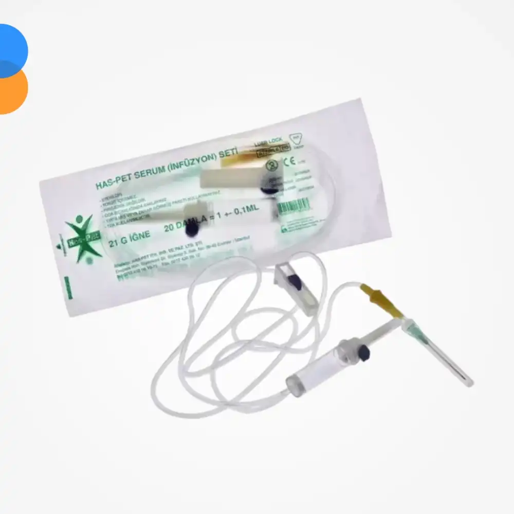 Haspet İnfüzyon Seti (Serum Seti) Kilitli Yeşil Uçlu 500lü Koli