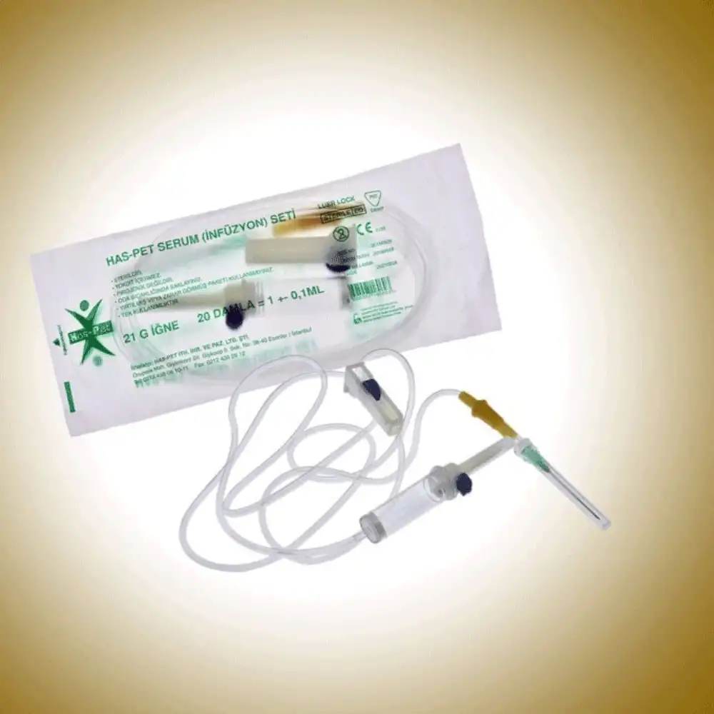 Haspet İnfüzyon Seti (Serum Seti) Kilitli Yeşil Uçlu - 1 Adet