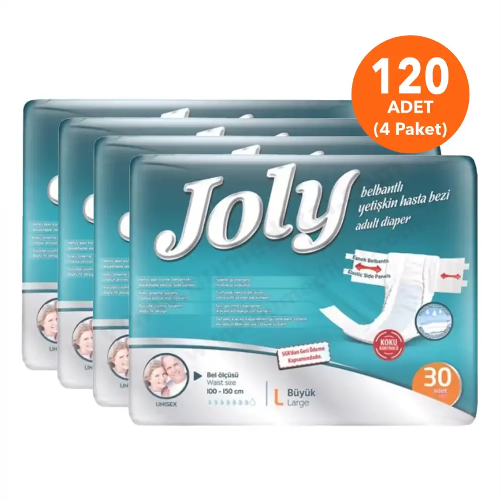 Joly Hasta Bezi Belbantlı Large Büyük Boy (L) 120 adet - Hasta Bezi