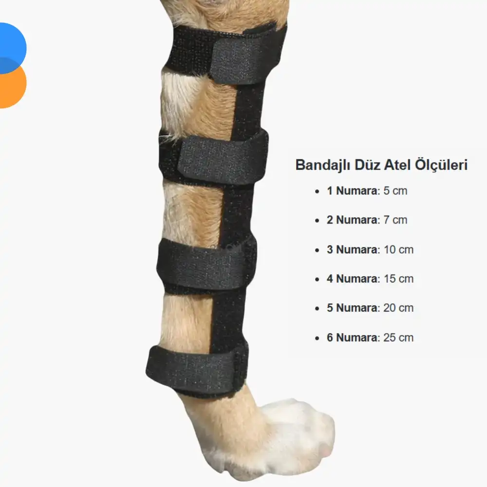 Kedi Köpekler için Bandajlı Düz Atel 15cm (No:4)