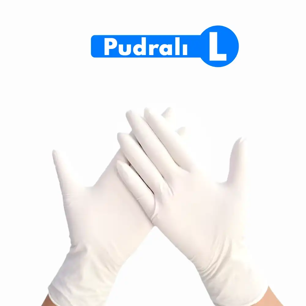 Lateks Pudralı Eldiven Large (L) 100lü Kutu