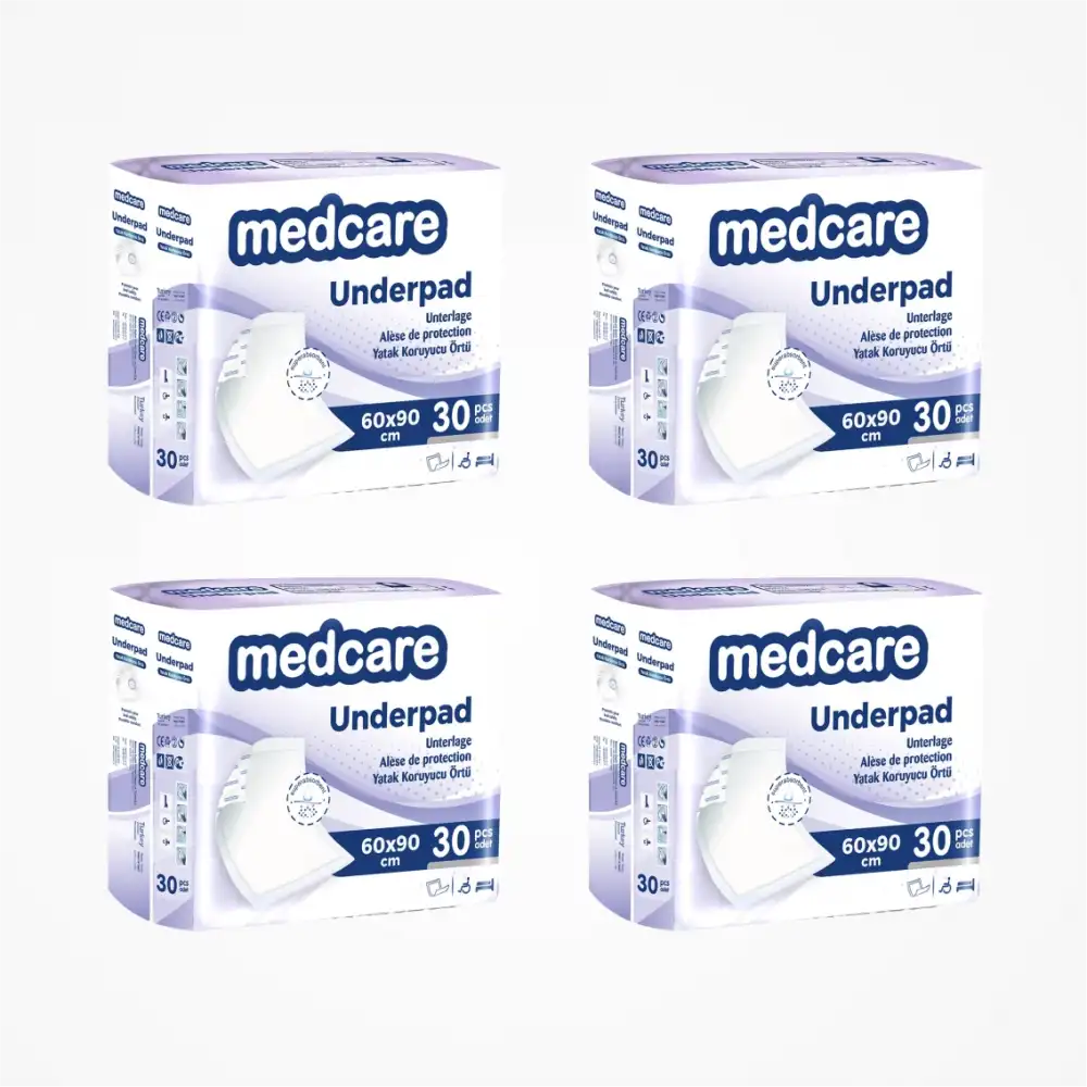 Medcare Yatak Koruyucu 60cm x 90cm 30 lu Paket x 4 Paket (120 Adet)